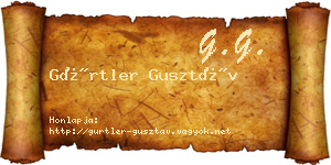 Gürtler Gusztáv névjegykártya