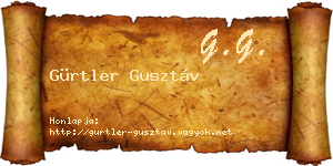 Gürtler Gusztáv névjegykártya